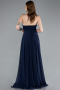 Robe de Soirée Longue Mousseline Bleu Marine ABU4966