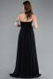Robe de Soirée Longue Mousseline Noir ABU4966