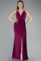 Robe de Soirée Longue Prune ABU4967