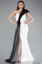 Robe de Soirée Longue Noir-Blanc ABU4969