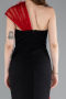 Robe de Soirée Longue Noir-Rouge ABU4969