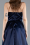 Robe De Soirée Satin Longue Bleu Marine ABU4561