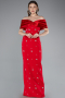 Robe de Soirée Longue Rouge ABU5436