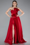 Robe de Soirée Longue Satin Rouge ABU4975