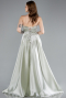Robe de Soirée Longue Satin Menthe ABU4975