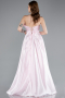 Robe de Soirée Longue Satin Poudre ABU4975