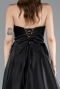 Robe de Soirée Longue Satin Noir ABU4975