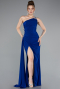 Robe de Soirée Longue Bleu Saxe ABU2964