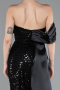 Robe Queue de Poisson Longue Perlé Noir ABU4986