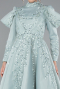 Robe de Soirée Voilée Midi Menthe ABK2351