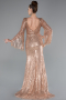 Robe de Soirée Longue Perlé Or ABU5002
