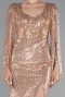 Robe de Soirée Longue Perlé Or ABU5002