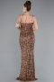 Robe De Soirée Squameuse Longue Cuivre ABU4842