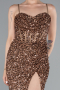 Robe De Soirée Squameuse Longue Cuivre ABU4842
