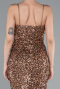 Robe De Soirée Squameuse Longue Cuivre ABU4842