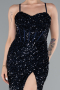 Robe de Soirée Longue Squameuse Bleu Marine ABU4842