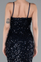 Robe de Soirée Longue Squameuse Bleu Marine ABU4842