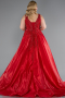 Robe De Fiançailles Grande Taille Longue Rouge ABU3618