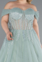 Robes De Soirée Grande Taille Longue Menthe ABU3689