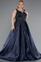 Robes De Soirée Grande Taille Longue Bleu Marine ABU4557