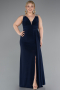Robe De Soirée Grande Taille Longue Bleu Marine ABU4968