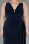 Robe De Soirée Grande Taille Longue Bleu Marine ABU4968