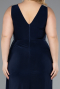 Robe De Soirée Grande Taille Longue Bleu Marine ABU4968