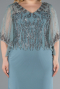 Robe de Soirée Grande Taille Midi Mousseline Turquoise ABK2333