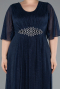 Robe Grande Taille Longue Bleu Marine ABU4887