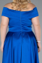 Robe de Soirée Grande Taille Longue Satin Bleu Saxe ABU2355