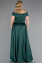 Robe De Soirée Grande Taille Satin Longue Émeraude ABU2355