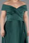 Robe De Soirée Grande Taille Satin Longue Émeraude ABU2355