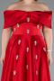 Robe De Soirée Grande Taille Longue Satin Rouge ABU4998