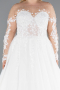 Robe de Mariée Grande Taillev Longue Blanc ABG041