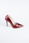 Stiletto Cuir Verni Rouge Bordeaux ABR1140