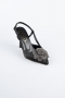 Chaussure de soirée Satin Noir MJ9005