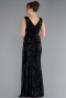 Robe de Soirée Longue Squameuse Noir ABU3201