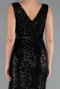 Robe de Soirée Longue Squameuse Noir ABU3201