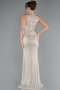 Robe de Soirée Longue Beige ABU4324
