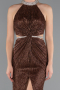 Robe De Soirée Longue Brun ABU4324