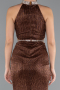 Robe De Soirée Longue Brun ABU4324