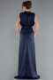 Robe de Soirée Longue Satin Bleu Marine ABU2133