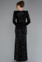 Robe de Soirée Longue Squameuse Noir ABU4329