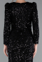 Robe de Soirée Longue Squameuse Noir ABU4329