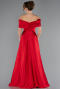 Robe de Soirée Longue Satin Rouge ABU5015