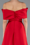Robe de Soirée Longue Satin Rouge ABU5015