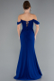 Robe de Soirée Longue Bleu Saxe ABU5016