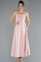 Robe de Cérémonie Midi Satin Poudre ABK2363
