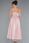 Robe de Cérémonie Midi Satin Poudre ABK2363