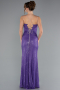 Robe Queue De Poisson Longue Violet ABU3768